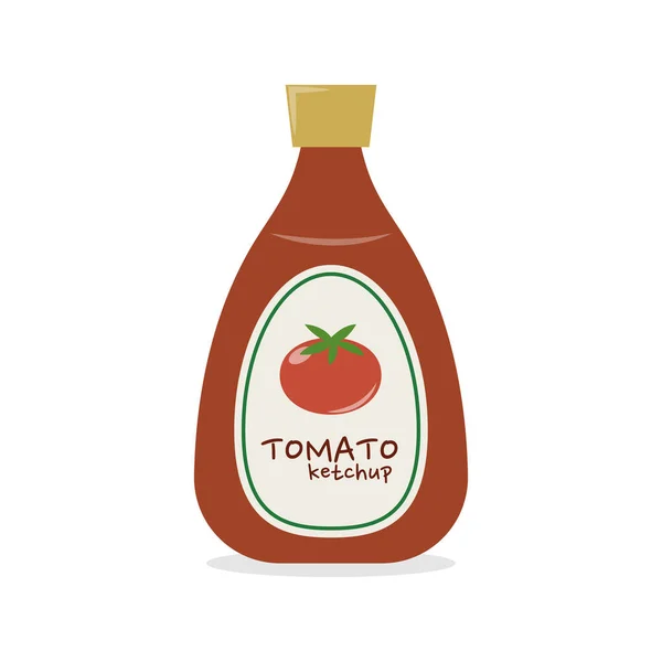 Vektorillustration Einer Tomaten Ketchup Flasche — Stockvektor
