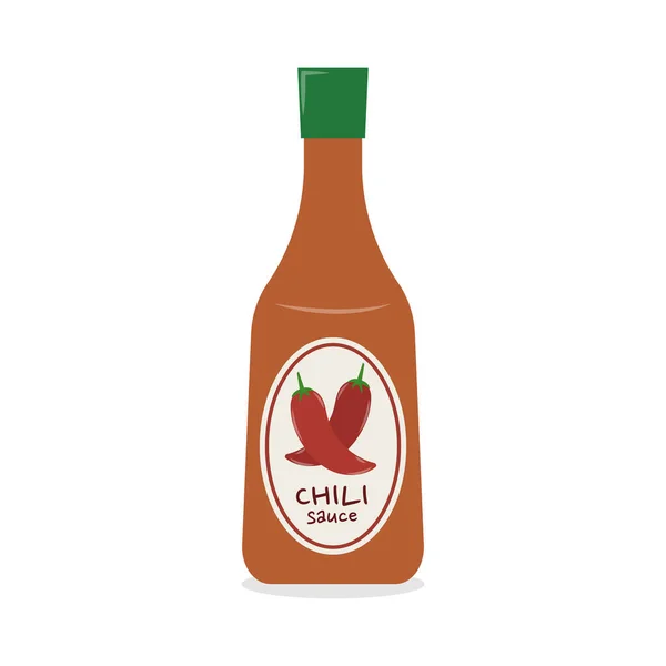 Vektorillustration Der Chili Sauce Flasche — Stockvektor
