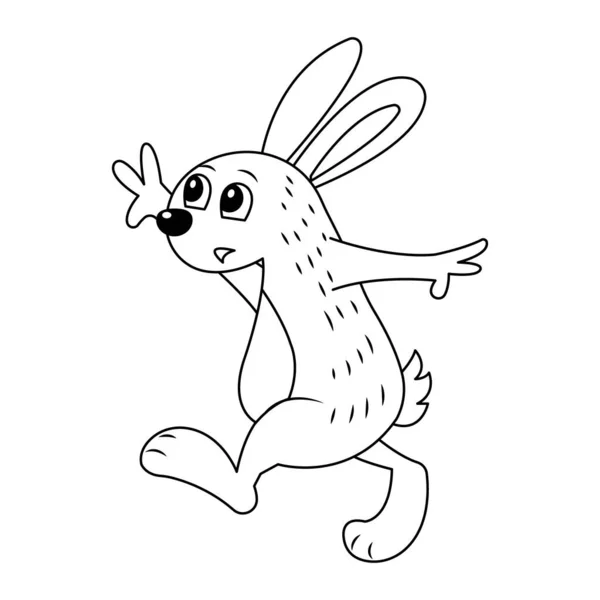 Foolish Rabbit Colorless Vector Illustration — Stock Vector