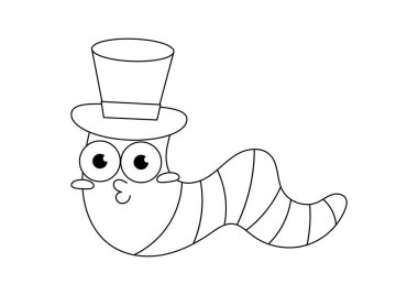 Şirin Solucan Çizgi Filmi renksiz vektör çizimi