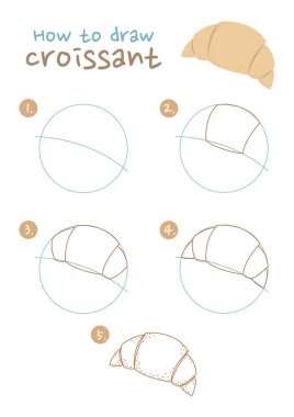 Kruvasan vektör çiziminin nasıl çizileceği