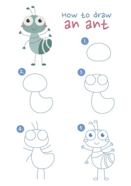 Karınca vektör illüstrasyonunun nasıl çizileceğini