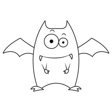 Vampir Yarasa renksiz vektör çizimi