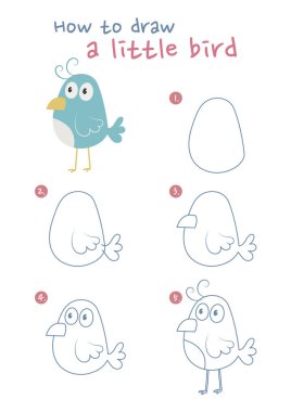 Küçük Kuş vektör çiziminin nasıl çizileceğini