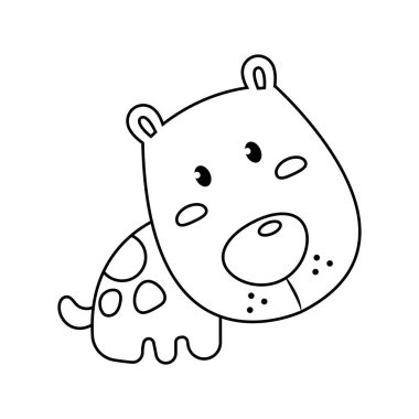 Şirin Köpek renksiz vektör çizimi