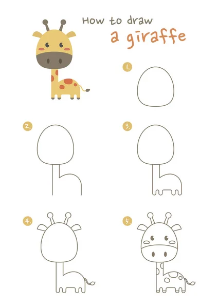 Zürafa vektör illüstrasyonunun nasıl çizileceğini