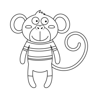Maymun renksiz vektör çizimi