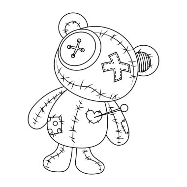 Oyuncak Bebek Renk Sayfası 'nın vektör illüstrasyonu