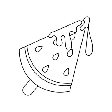 Karpuz Dondurma Renk Sayfasının vektör çizimi