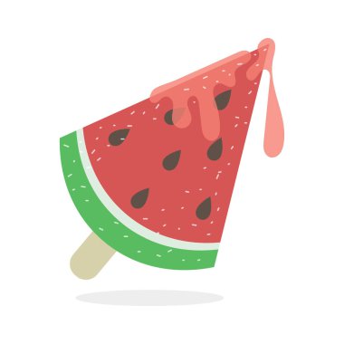 Karpuz şekeri simgesi beyaz arkaplanda izole edilmiş çizgi film tarzında. yaz sembolü çizimi