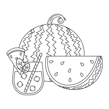 karpuz ve karpuz suyu renklendirme sayfası