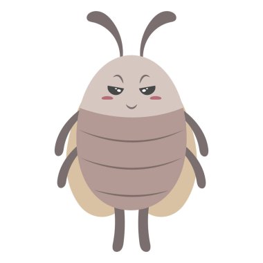 Beyaz arkaplanda sevimli çizgi film hatası