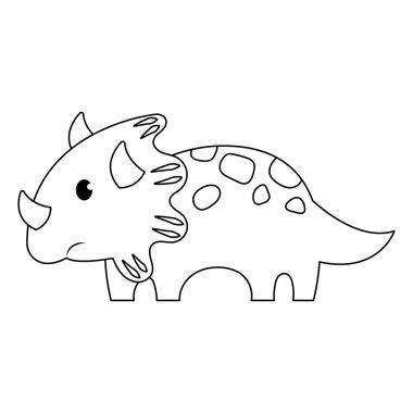 Beyaz arka planda sevimli bir Dinozor çizgi filmi.