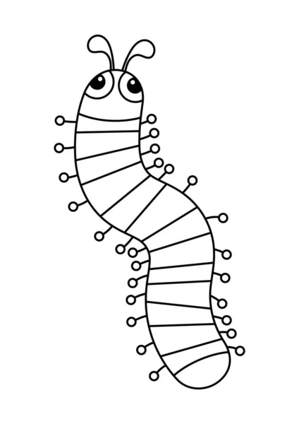 Ilustrasi Vektor Tak Berwarna Centipede - Stok Vektor