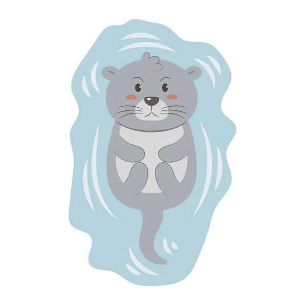 Ilustración Vectorial Sea Otter — Vector de stock