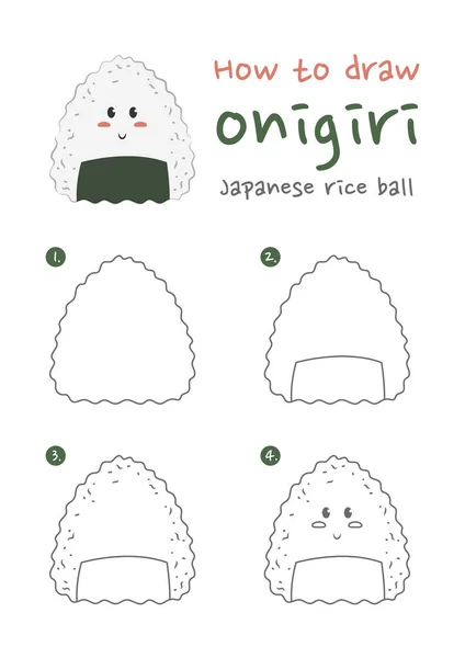 COMO DIBUJAR Onigiri KAWAII PASO A PASO - Dibujos kawaii faciles - How to  draw a Onigiri 