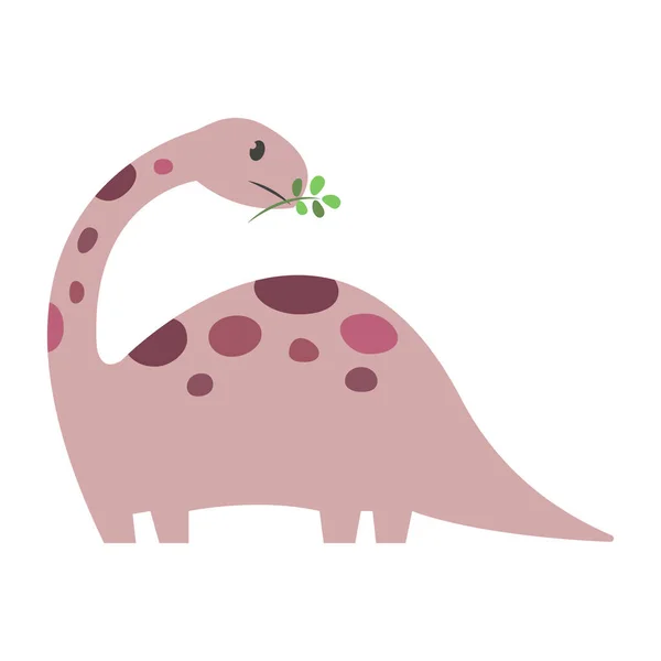 Милый Мультяшный Динозавр Белом Фоне — стоковый вектор
