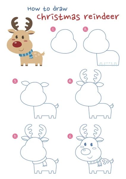 Noel Ren Geyiği Çizimi Çizimi