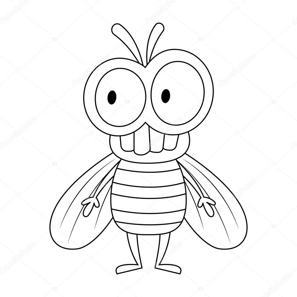 Mayfly colorless vector illustration