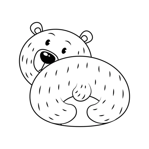 Bear Butt Vector Illustration Cartoon Isolated White Background Cute Fat — 스톡 벡터