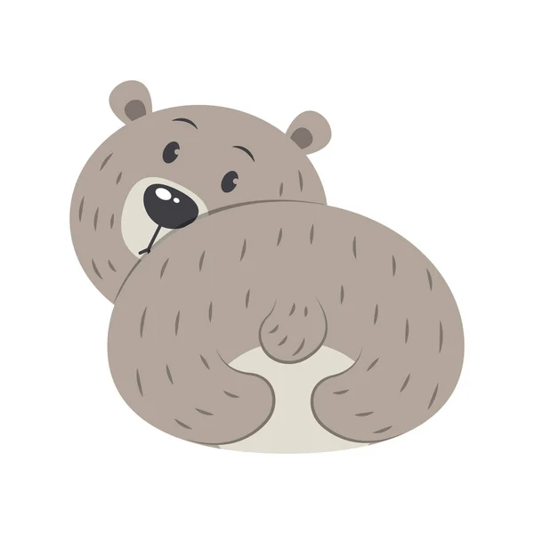 Bear Butt Vector Illustration Cartoon Isolated White Background Cute Fat — Vector de stock