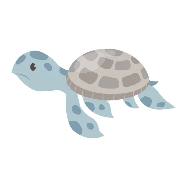 Векторный Рисунок Морской Черепахи Изолирован Белом Фоне Векторный Рисунок Морской — стоковый вектор