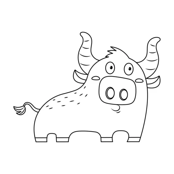 Desenho Animado Ilustração Vetor Touro Isolado Fundo Branco Desenhos Animados —  Vetores de Stock