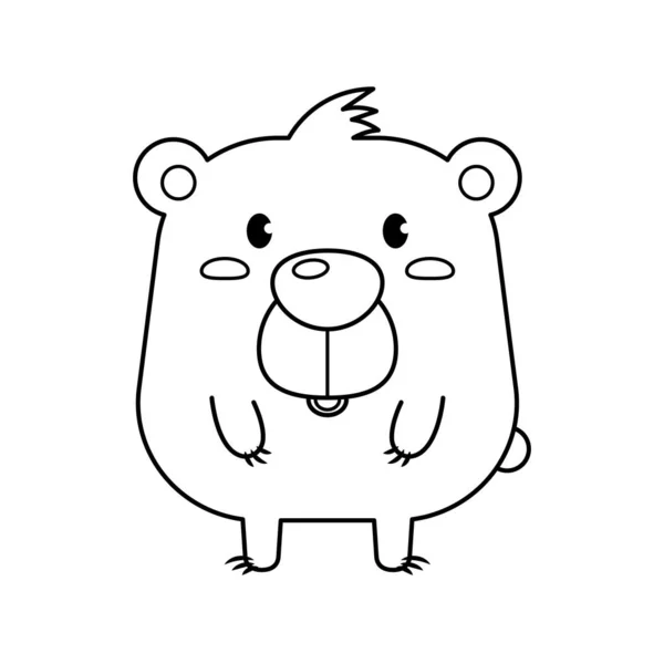 Oso Gordo Ilustración Vectorial Dibujos Animados Aislados Sobre Fondo Blanco — Vector de stock