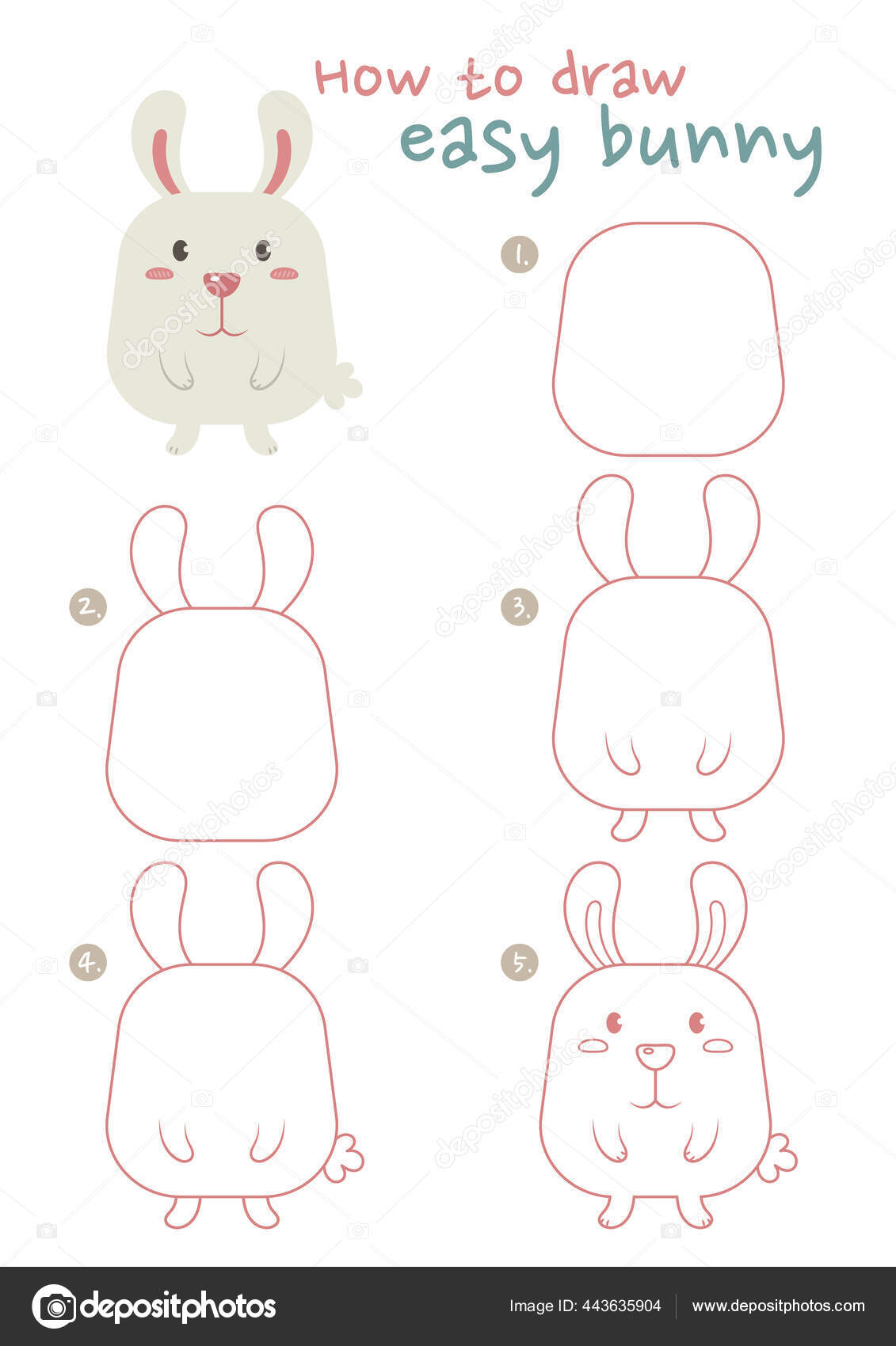 Rabbit Drawing Vector Design Images, Rabbit Drawing Toturial For Kids,  Rabbit, Draw, Cute PNG Image For Free Download