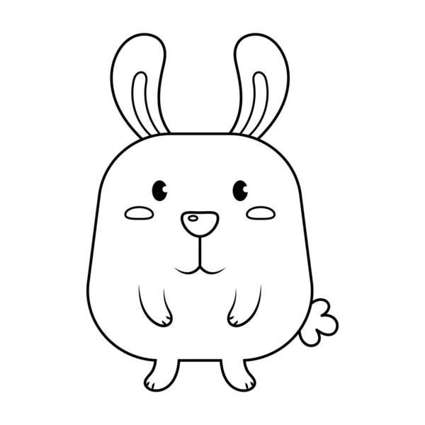 Cute Fat Bunny Vector Illustration Cartoon Isolated White Background Cute — Stock Vector