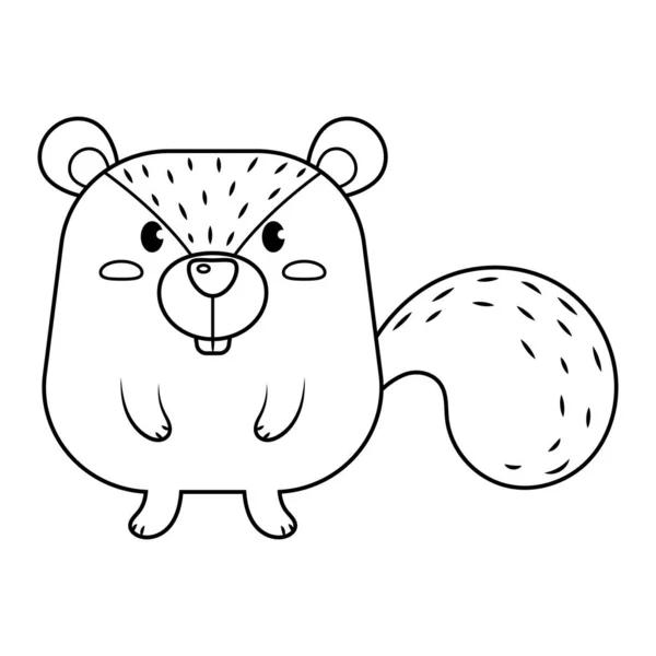 Σκίουρος Διάνυσμα Εικονογράφηση Κινουμένων Σχεδίων Απομονώνονται Λευκό Φόντο Χαριτωμένο Σκίουρος — Διανυσματικό Αρχείο