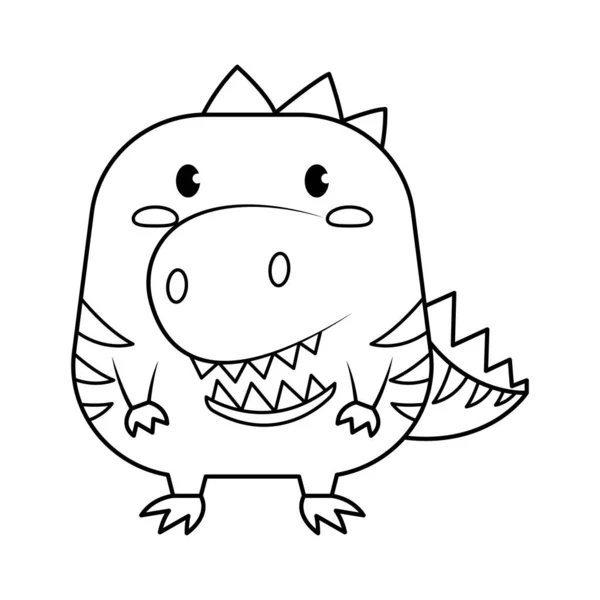 Desenho Animado Ilustração Vetor Dinossauro Rex Isolado Fundo Branco Desenho — Vetor de Stock
