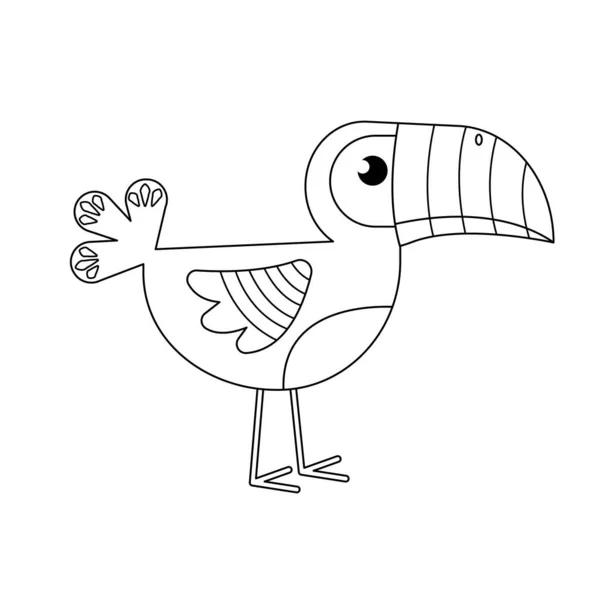 ホーンビルベクトルイラスト漫画は白い背景に隔離された かわいい鳥ベクトル漫画 — ストックベクタ