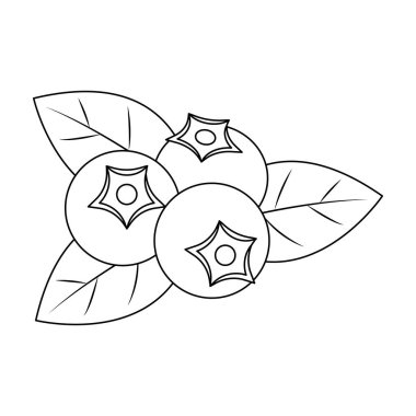 Yabanmersini vektör illüstrasyon çizgi film boyama sayfası. beyaz arkaplanda yaban mersini vektörü izole. 