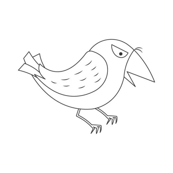 Ein Krähenvogel Vektor Illustration Karikatur Isoliert Auf Weißem Hintergrund Nette — Stockvektor