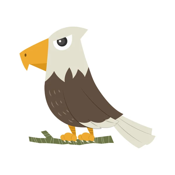 Desenho Animado Ilustração Vetor Águia Pássaro Isolado Fundo Branco Desenhos — Vetor de Stock