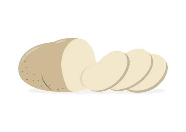 Patates Tranchées Dessin Animé Vectoriel Illustration Isolé Sur Fond Blanc — Image vectorielle