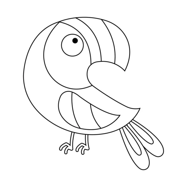 白い背景に隔離されたマカウの鳥のベクトルイラスト漫画 かわいいマカウベクトル漫画ぬりえページ — ストックベクタ