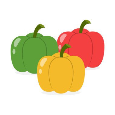 Bell pepper vector illustration cartoon isolated on white background. Cute bell pepper vector cartoon.