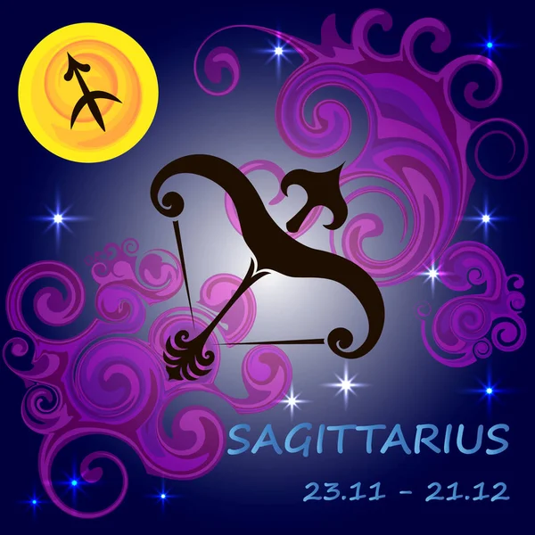 Zodiac, Ay 'la Yay' ı simgeler ve yıldızlar dekoratif elementlerle gece gökyüzünün arka planında yer alır.