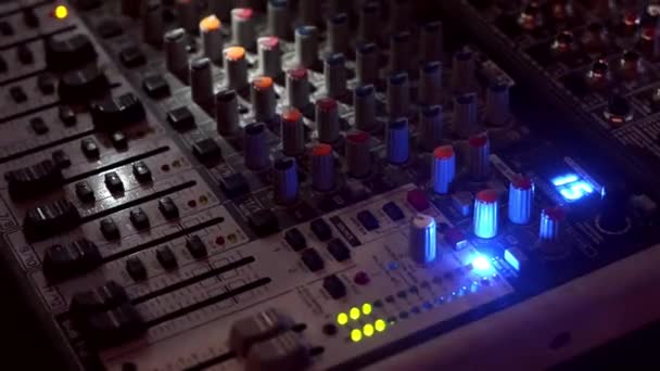 Mixing board with. The audio console — Stock Video