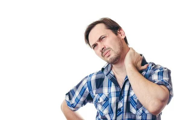 The man is hurt by a neck — Stock Photo, Image