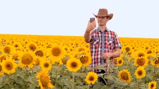 L'homme prend un selfie. — Video