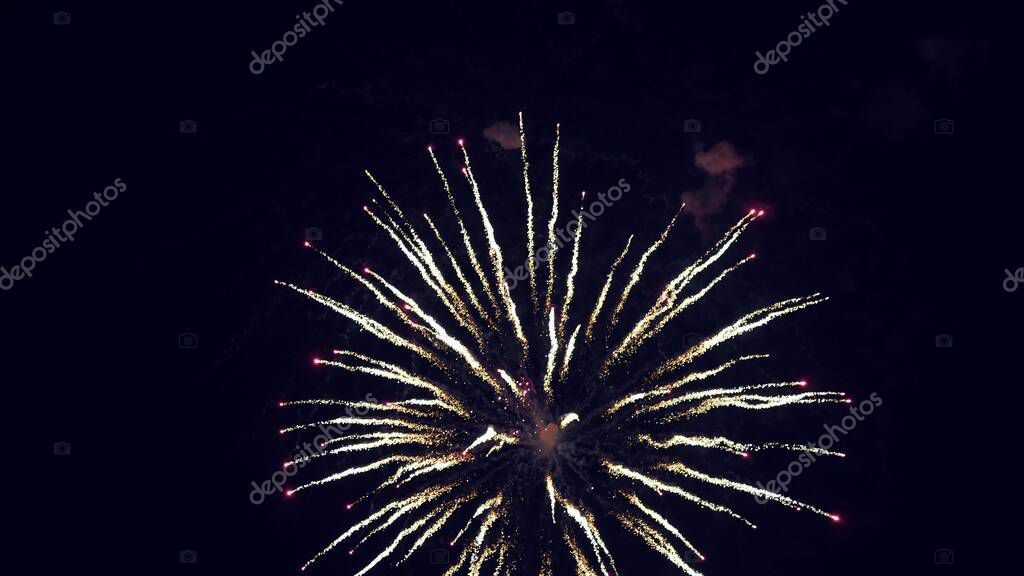 Shining Fireworks With Bokeh Lights In Night Sky Glowing Fireworks Show New Years Eve Fireworks Celebration Multico Lored Fireworks In Night Sky Beautiful Colored Night Explosions In Black Sky 433628292 Larastock