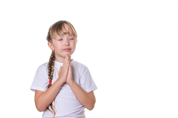 The girl prays to god — Stock Photo, Image