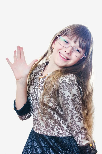 Chica con gafas y vestido — Foto de Stock