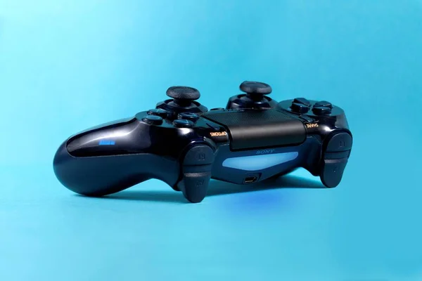 Brecht Belgium January 2020 Portrait Turned Playstation Console Controller Blue — Stock Photo, Image