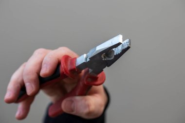 Evrensel pense ya da pense tutan bir kişinin portresi. Sanki iş aletleriyle bir şey tutacak ya da sıkacak gibi. Bir çeşit onarım ya da yapım işi yapmak için..