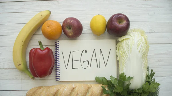 Ernährungsplan Notizbuch Und Gemüse Mit Kopierplatz Für Gesundes Ernährungskonzept — Stockfoto