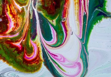 Sulu mürekkebin renkleri saydamdır. Soyut çok renkli mermer desen arkaplanı